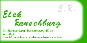 elek ranschburg business card